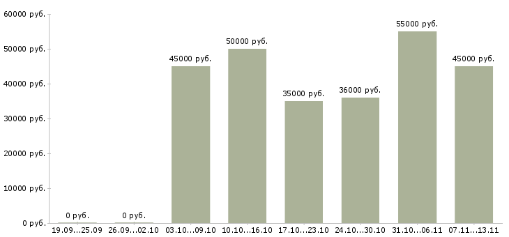 Вакансии «разнорабочие с бесплатным жильем»-Медиана зарплаты по вакансии «разнорабочие с бесплатным жильем» за 2 месяца