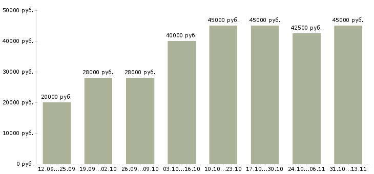 Вакансии «менеджер по сопровождению проектов»-Медиана зарплаты по вакансии «менеджер по сопровождению проектов» за 2 месяца