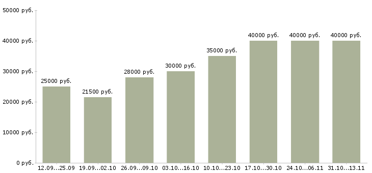 Вакансии «менеджер по тендерной работе»-Медиана зарплаты по вакансии «менеджер по тендерной работе» за 2 месяца